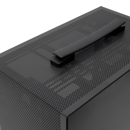 Корпус без блока питания/ Case HSPD M211, Mesh Mini-tower, Black, TG, 0.7 SPCC, no fans,mATX, mITX, 175/330/150mm, 2x2.5", 1x3.5", 4xPCI, 2xUSB-A 3.0, ARGB strip, 336x211x350mm HSPD