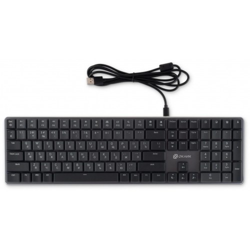 Клавиатура Оклик K953X: Механическая USB Multimedia LED с Кабелем 1.5м в Черном/Сером Цвете