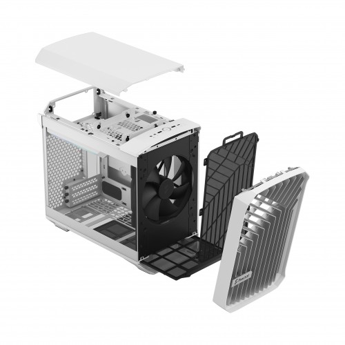 Корпус ПК без блока питания/ Case Fractal Design Torrent Nano TG Clear Tint, Mini-Tower, 1x180mm, 2xUSB-A 3.0 + 1xUSB 3.2 Type-C, mDTX, mITX White Fractal Design