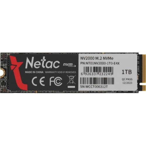 Купить твердотельный накопитель Netac PCIe 3.0 x4 1TB NT01NV2000-1T0-E4X NV2000 M.2 2280 - Высокая скорость и надежность для вашего ПК