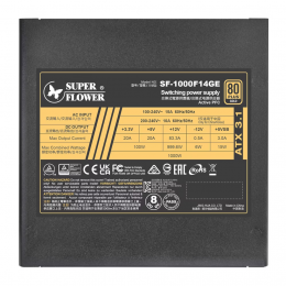 Блок питания 1000 Ватт/ Power Supply Super Flower Leadex III Gold, 1000W, ATX 3.1, 140mm, 8xSATA, 4xPCI-E(6+2), 1x12VHPWR(12+4), APFC, 80+ Gold, Full Modular