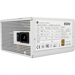 Блок питания ПК/ Power Supply Thermalright, 850W 80+ Gold (ATX, 3.0, PCIe 5.0, Non-modular, 1x24(20+4)pin, 1xCPU 8(4+4)pin, 2xPCIe*2 8(6+2)pin, 5xSATA3, 1x12+4pin (12VHPWR PCIe 5.0 12+4pin 600mm), 3xMOLEX4pin, Active, 120x120mm, 150x140x86mm, APFC, white)