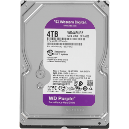 Жесткий диск/ HDD WD SATA3 4TB Purple Surveillancer 5400 RPM 128Mb 1 year warranty (replacement WD43PURZ)