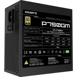 Блоки питания/ Power Supply Gigabyte GP-P750GM, 750W 80+ Gold (ATX, 2.31, Full modular, 1x24(20+4)pin, 2x4+4-pin CPU, 3xMolex, 4x6+2-pin PCIe, 8xSATA3, Active, 120x120mm, 150x140x86mm, APFC, black)