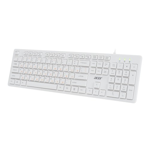 Клавиатура Acer OKW123 белая USB Multimedia с кабелем 1.5м - идеальное решение для вашего компьютера