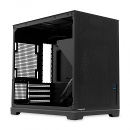 Корпус без блока питания/ Case HSPD M211, Mesh Mini-tower, Black, TG, 0.7 SPCC, no fans,mATX, mITX, 175/330/150mm, 2x2.5", 1x3.5", 4xPCI, 2xUSB-A 3.0, ARGB strip, 336x211x350mm