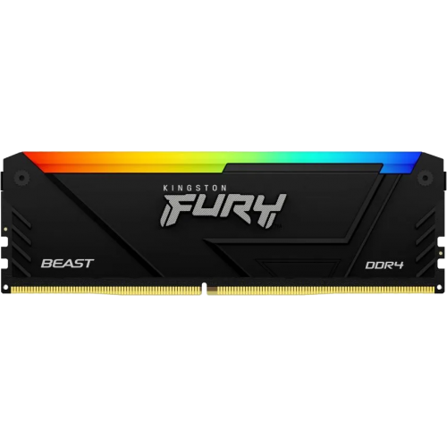 Память оперативная/ Kingston 16GB 3200MT/s DDR4 CL16 DIMM 1Gx8 FURY Beast RGB Kingston