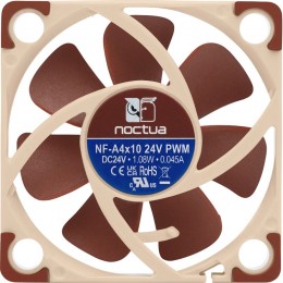 Кулер для корпуса/ Case Cooler Noctua NF-A4x10 24V PWM (40x40x10mm, 4-pin PWM, 19.6dBA, 5000RPM, Beige/Brown)