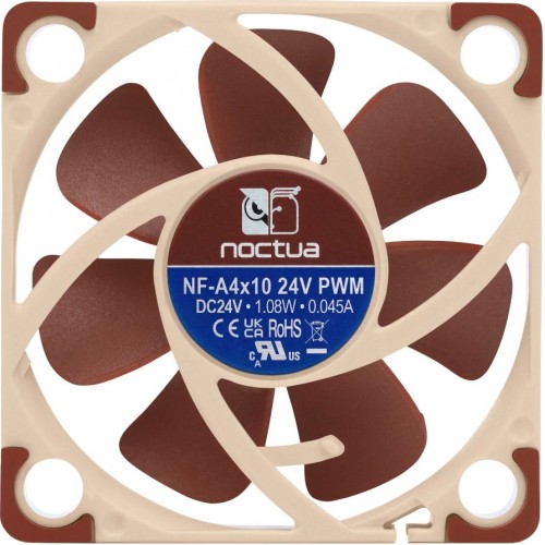 Кулер для корпуса/ Case Cooler Noctua NF-A4x10 24V PWM (40x40x10mm, 4-pin PWM, 19.6dBA, 5000RPM, Beige/Brown)