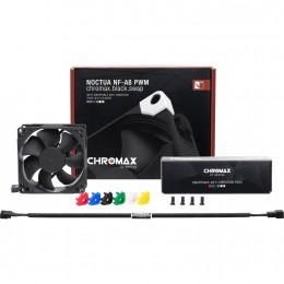 Кулер для корпуса/ Case Cooler Noctua NF-A8 PWM chromax.black.swap (80x80x25mm, 4-pin PWM, 32.67CFM, 17.7dBA, 2200RPM, Black)
