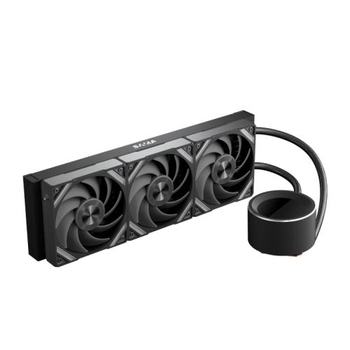 Водяное охлаждение для процессора/ Water Cooling System SAMA Q60 Black (360mm, LED temp., Black, ARGB/ Fans: 3x120mm, 86CFM, 30dBA, 2600RPM/ Pump height 64mm, 30dBA, 2800RPM, Rad thickness 27mm/ S: 1851, 1700, 1200, 20XX, 115X, AM5, AM4) SAMA
