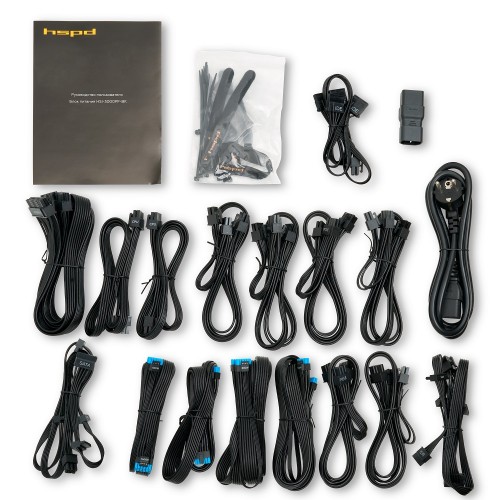 Блок питания/ Power Supply HSPD, 3000W 80+ Platinum (ATX, 3.1, PCIe 5.1, Full modular, 1x24(20+4)pin 600mm, 2xCPU 8(4+4)pin 650mm, 6xPCIe*2 8(6+2)pin 600+150mm, 4x12V(2x6) 12+4pin 600W 675mm 2xSATA*5 700+100+100+100+100mm, 1xMOLEX4pin*4 650+150+150+150mm 
