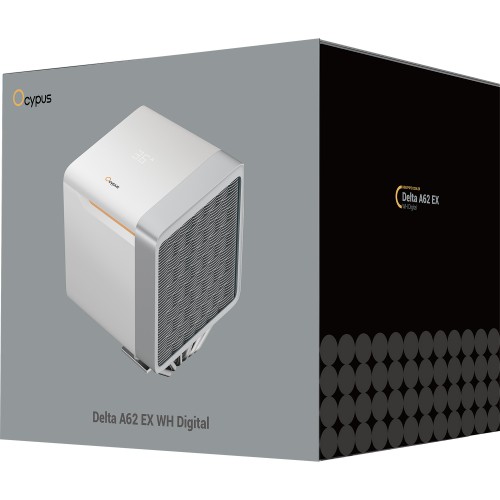 Кулер для процессора Ocypus Delta A62 EX WH Digital: мощность 250W, LED температура, 4-pin PWM, идеален для AM5/AM4