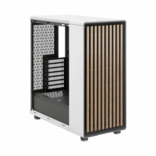 Корпус ПК Fractal Design North TG Clear Tint - Midi-Tower с 2x140mm вентиляторами, USB 3.2 и стильным белым деревом