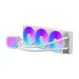 Система жидкостного охлаждения/ Water Cooling System Geometric Future Eskimo Pro 360 (240W, 360mm, ARGB, White/ Fans: 3x120mm, 80.81CFM, 34.2dBA, 2000RPM/ Pump height 54mm, 3200RPM, Rad thickness 27mm/ S: 1851, 1700, 1200, 115X, 2011, 2066, AM5, AM4)