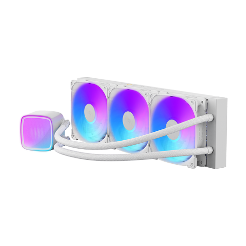 Система жидкостного охлаждения/ Water Cooling System Geometric Future Eskimo Pro 360 (240W, 360mm, ARGB, White/ Fans: 3x120mm, 80.81CFM, 34.2dBA, 2000RPM/ Pump height 54mm, 3200RPM, Rad thickness 27mm/ S: 1851, 1700, 1200, 115X, 2011, 2066, AM5, AM4) Geom