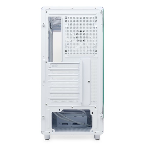 Корпус без блока питания/ Case HSPD F510, Panoramic Mid Tower, White, TG, 0.5 SPCC, 3x120mm ARGB (FNW010) ATX, mATX, mITX 180/280/160mm 1x2.5", 1x3.5", 7xPCI 2xUSB-A 3.0 356x218x467mm HSPD
