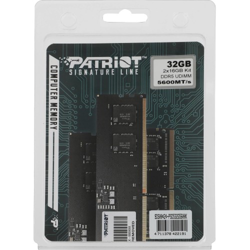 Память DDR5 Patriot 32GB (2x16GB) 5600MHz CL46 DIMM 288-pin - Высокопроизводительная Оперативная Память для Игровых ПК