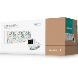 Система водяного охлаждения Deepcool LM360 WH ARGB Soc-AM5/AM4/1200/1700/1851 белый 4-pin 19-36dB Al LCD 250W 1729gr Ret (R-LM360-WHDMMC-1)