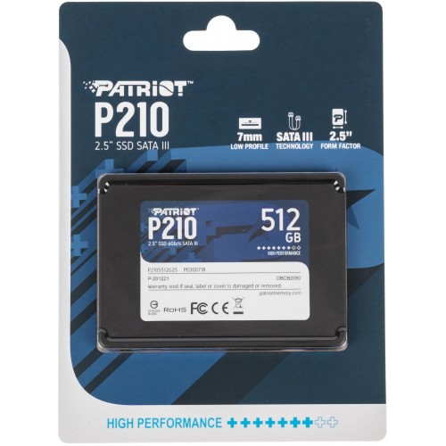Купить твердотельный накопитель Patriot SATA-III 512GB P210S512G25 2.5 — высокая скорость и надежность для вашего ПК