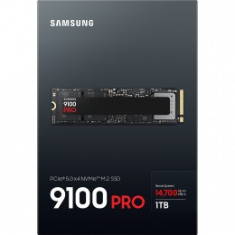 Твердотельный накопитель/ Samsung SSD 9100 PRO, 1000GB, M.2(22x80mm), NVMe 2.0, PCIe 5.0 x4, V-NAND TLC, R/W 14700/13300MB/s, IOPs 1 850 000/2 600 000, TBW 600, DWPD 0.3 (12 мес.)