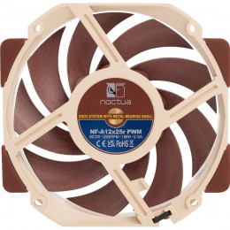 Кулер для корпуса/ Case Cooler Noctua NF-A12x25r PWM (120x120x25mm, 4-pin PWM, 60.1CFM, 22.6dBA, 2000RPM, Beige/Brown)