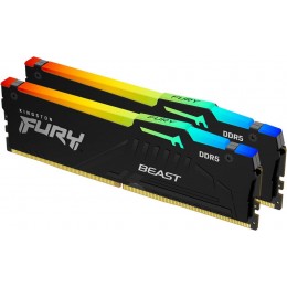 Память оперативная/ Kingston 16GB 5600MT/s DDR5 CL40 DIMM (Kit of 2) FURY Beast RGB XMP