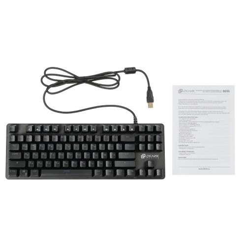 Механическая клавиатура Оклик 969G SHOTGUN с LED-подсветкой для геймеров - Черная USB Multimedia