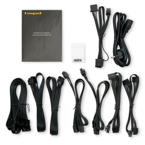 Блок питания/ Power Supply HSPD, 1200W 80+ Gold (ATX, 2.52, Full modular, 1x24(20+4)pin 600mm, 2xCPU 8(4+4)pin 700mm, 2xPCIe*2 8(6+2)pin 600+150mm, 2xSATA*3 500+150+150mm, 1xMOLEX*3 500+150+150mm , Active, 120x120mm, 150x140x86mm, APFC, OVP, OPP, SCP, UVP