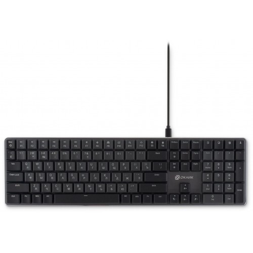 Клавиатура Оклик K953X: Механическая USB Multimedia LED с Кабелем 1.5м в Черном/Сером Цвете