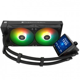 Водяное охлаждение для процессора/ Water Cooling System Thermalright Grand Vision 240 (240mm, LED, Black, ARGB/ Fans: 2x120mm, 80.45CFM, 29.4dBA, 2150RPM/ Pump height 72.5mm, 6400RPM, Rad thickness 27mm/ S: 1700, 1200, 1851, 115X, 2011, 2066, AM5, AM4)