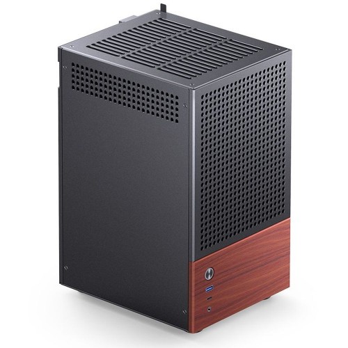 Корпус без блока питания/ Case JONSBO T6, Mini-Tower, 1x140mm, 1xUSB-A 3.0 + 1xUSB-C 3.2, mITX, wood panel + wooden handle Black JONSBO