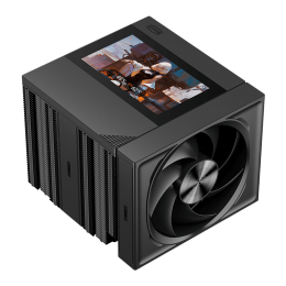 Кулер для процессора/ CPU Cooler PCCooler RZ820 Display BK (290W, 4-pin PWM, LED, 169mm, Al/Cu, 8x6mm, 1x140mm + 1x150mm, 71.9/78.7CFM, 27.1/35.8dBA, 1500/2500RPM, S: 1851/1700/1200/115X/20XX, AM5/AM4, black)