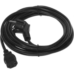 Кабель Buro BU-PCAB-ZP2 IEC C13 Евровилка угловой 5м черный (пакет)