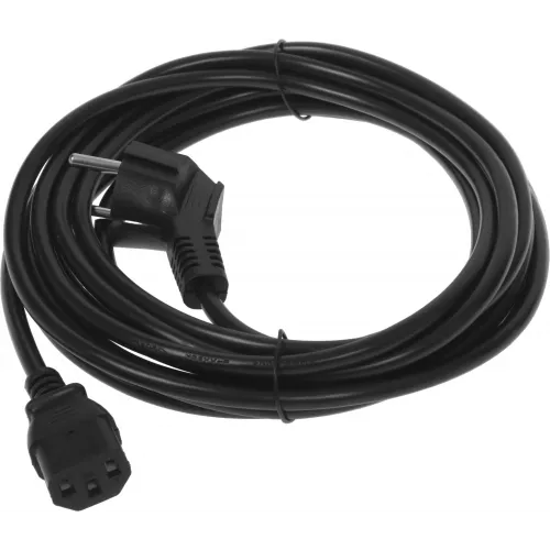 Кабель Buro BU-PCAB-ZP2 IEC C13 Евровилка угловой 5м черный (пакет)