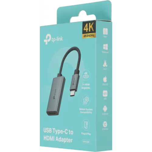 Переходник TP-Link UA520C USB Type-C (m) HDMI (f) 0.1м серый/черный (коробка)