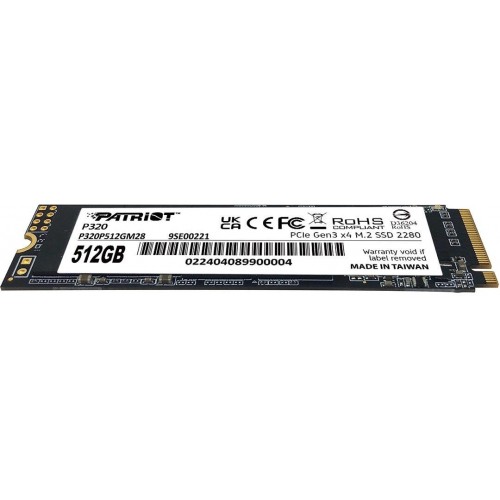 Твердотельный накопитель Patriot P320 512GB M.2 2280 PCIe 3.0 x4 – Высокая скорость и надежность