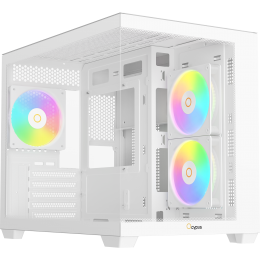 Корпус ПК без блока питания/ Case Ocypus Gamma C54 WH ARGB, Midi-Tower, TG, 3x120mm ARGB, 1xUSB-A 3.0 + 2xUSB 2.0, mATX, mITX White