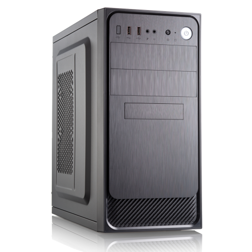 Корпус с блоком питания 450Вт./ Case Forza mATX, 450W, 2xUSB2.0, Black, w/o FAN, 12 cm fan PSU, power cord Foxline