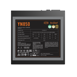 Блок питания ПК/ Power Supply PCCooler, 850W 80+ Gold (ATX, 3.1, PCIe 5.1 600W, Full modular, 1x24(20+4)pin 550mm, 2xCPU 8(4+4)pin 650mm, 3xPCIe 8(6+2)pin 500mm, 1x12V(2x6) 12+4pin 650mm, 3xSATA*3+MOLEX4pin*1 450+120+120+120mm , Active, 135x135mm, 150x150