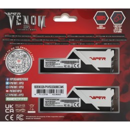 Оперативная память DDR5 2x16Gb 6800MHz Patriot PVV532G680C34K Viper Venom RTL Gaming PC5-54400 CL34 DIMM 288-pin 1.4В с радиатором Ret [PVV532G680C34K]