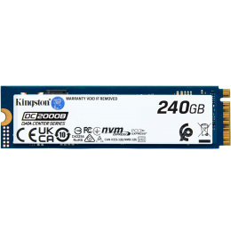 Твердотельный накопитель/ Kingston SSD DC2000B 240GB, M.2 22x80mm, NVMe, PCIe Gen 4x4, 3D TLC, R/W 4500/400MB/s, IOPs 260 000/18 000, TBW 175, DWPD 0.4 (12 мес)