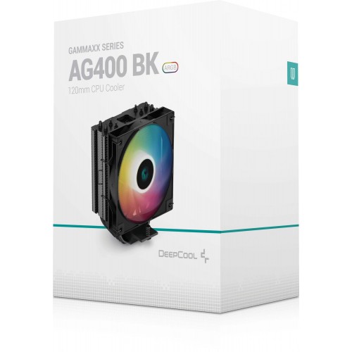 Кулер Deepcool AG400 Bk ARGB Soc-AM5/AM4/1200/1700/1851 черный/белый 4-pin 31.6dB Al+Cu 220W 614gr Ret (R-AG400-BKANMC-G-2) [R-AG400-BKANMC-G-2]