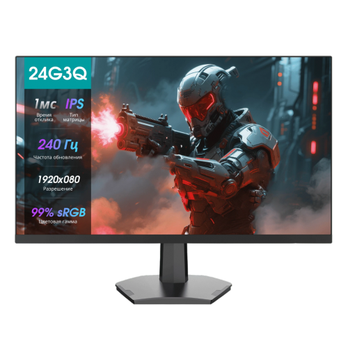 Монитор Hisense/ 24"/1920x1080, IPS/ELED, 16:9, 240Гц, время отклика 1мс, 320кд/м2, 1000:1, DisplayPort, HDMI х2, черный 2026 Hisense