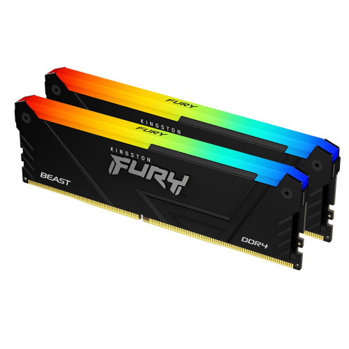 Память оперативная/ Kingston 32GB 3200MT/s DDR4 CL16 DIMM (Kit of 2) 1Gx8 FURY Beast RGB Kingston