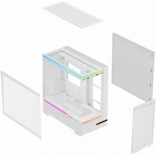 Корпус без блока питания/ Case Thermalright M10 Vision, Mini-Tower, TG, LCD, ARGB, no fans, 2xUSB-A 3.0, 1xUSB Type-C, mATX, mITX White