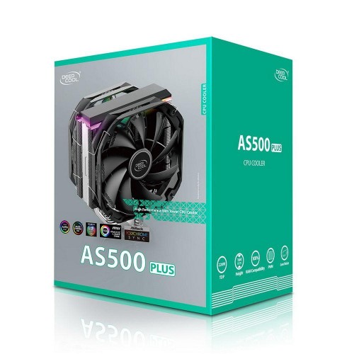 Вентилятор Deepcool AS500 PLUS RTL - Эффективное охлаждение для процессоров AMD и Intel (TDP 220W, 140mm, 500-1200RPM, 29.2 dB(A))