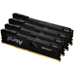 Память оперативная/ Kingston 64GB 3600MT/s DDR4 CL18 DIMM (Kit of 4) FURY Beast Black