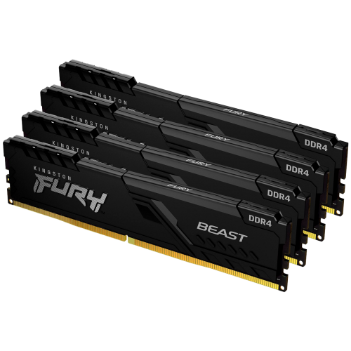 Память оперативная/ Kingston 64GB 3600MT/s DDR4 CL18 DIMM (Kit of 4) FURY Beast Black Kingston