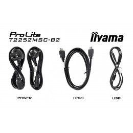 Монитор Iiyama 21.5" ProLite T2252MSC-B2 черный IPS LED 5ms 16:9 HDMI M/M глянцевая 250cd 178гр/178гр 1920x1080 60Hz DP FHD USB Touch 4.5кг